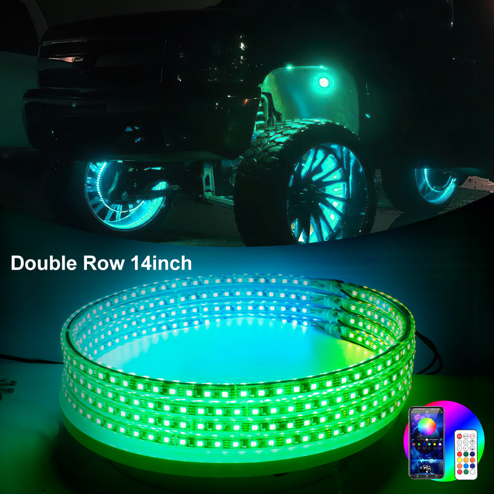 Chasing RGB  Wheel Lights for Trucks, with Turn Signal And Braking Function
