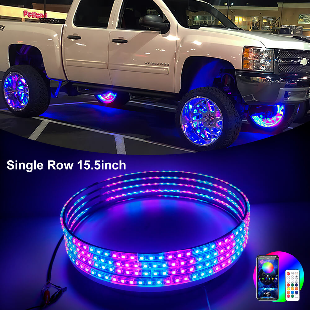 Chasing RGB  Wheel Lights for Trucks, with Turn Signal And Braking Function