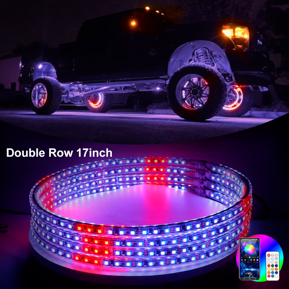 Chasing RGB  Wheel Lights for Trucks, with Turn Signal And Braking Function