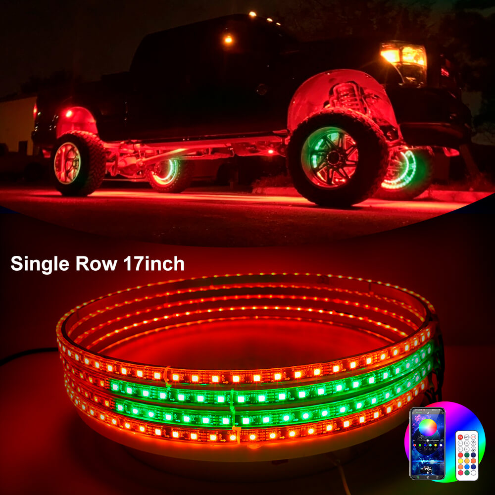 Chasing RGB  Wheel Lights for Trucks, with Turn Signal And Braking Function