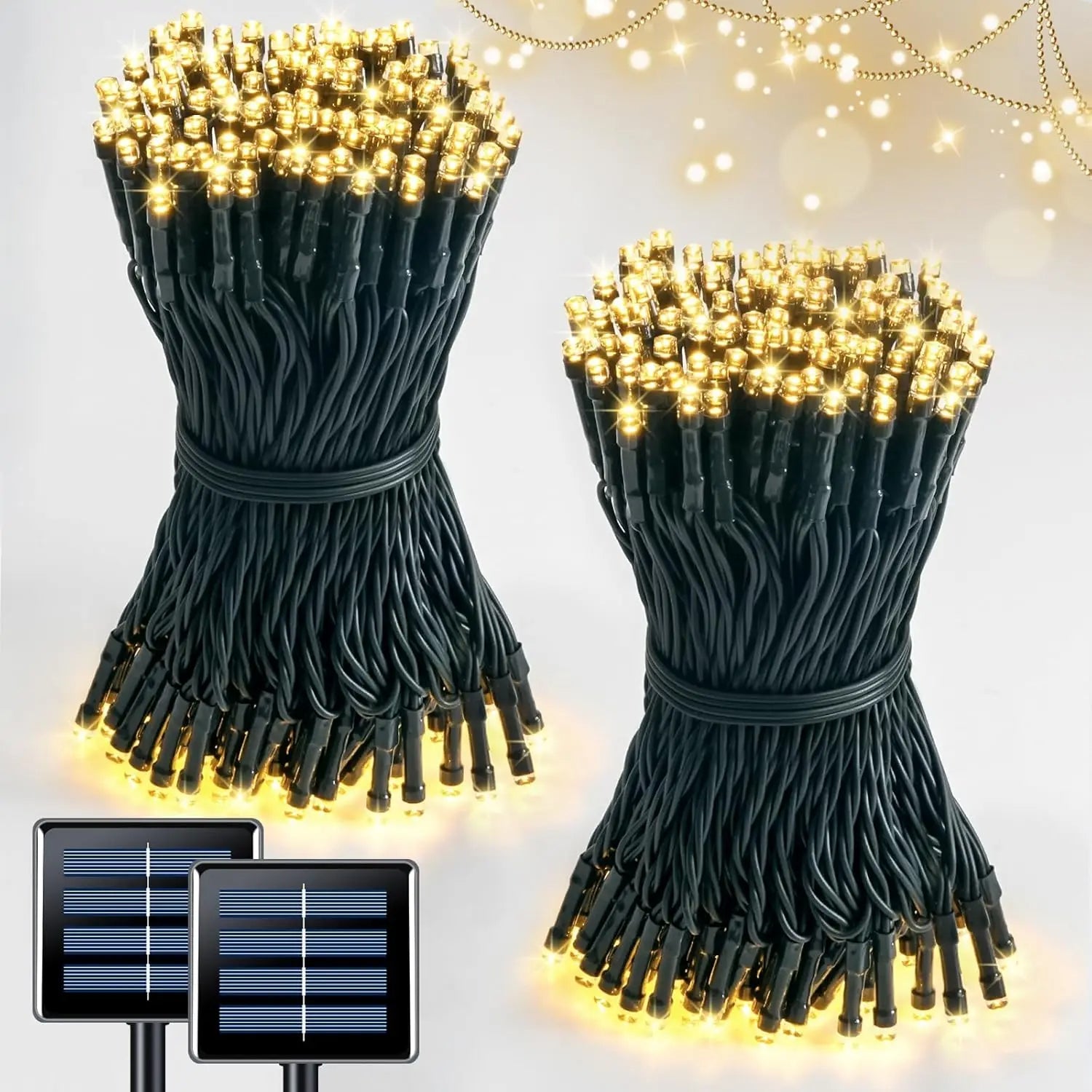 Luces con paneles solares, no necesitan enchufes para encender,  impermeable  para exteriores, decoración de Navidad, Bodas, fiesta, decoración del hogar, Negocios Etc.