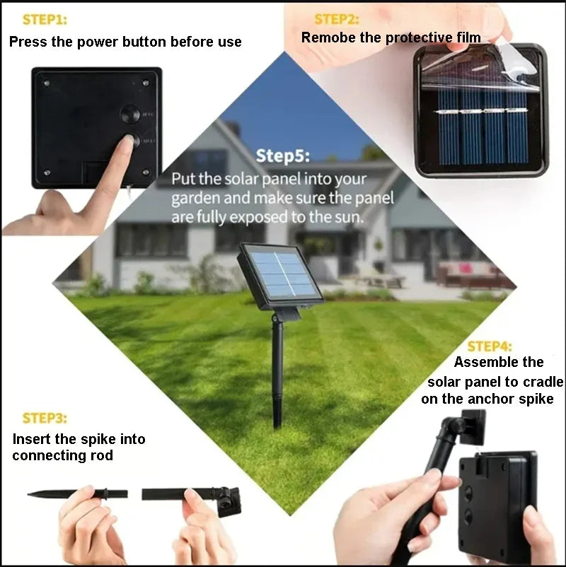 Luces con paneles solares, no necesitan enchufes para encender,  impermeable  para exteriores, decoración de Navidad, Bodas, fiesta, decoración del hogar, Negocios Etc.