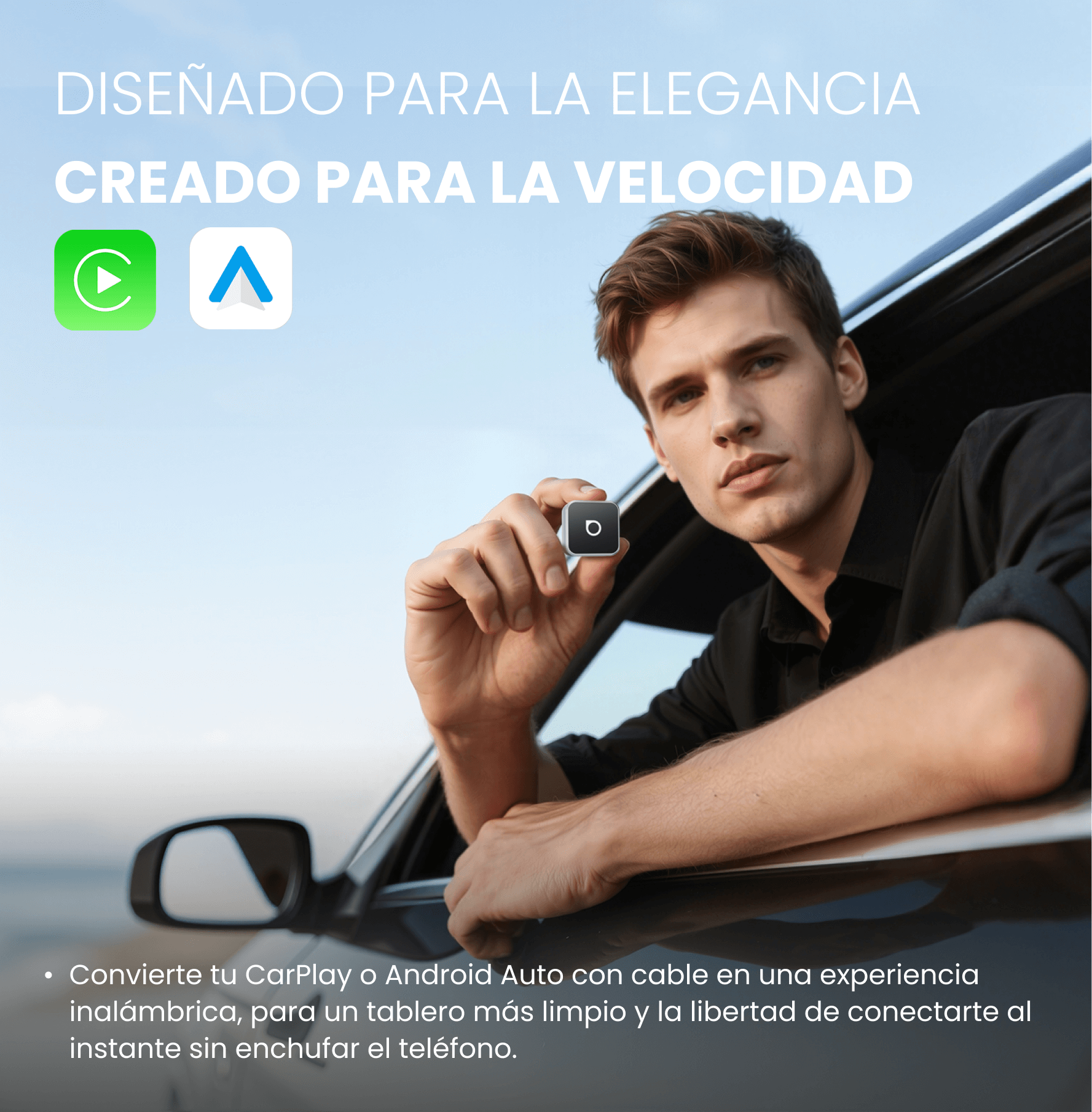 OTTOCAST® Mini Cube 3.0 Adaptador inalámbrica CarPlay y Android Auto